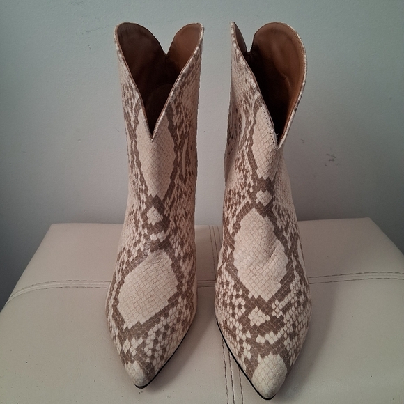 Paris Texas Python Embossed Leather Ankle Boots Size Uk 41/ US 11 - Picture 6 of 9